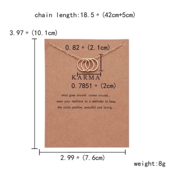 3/$20 Karma necklace 3 rings gold plated rings - Picture 2 of 3